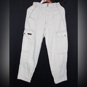 BDG White Relaxed Skate Jean Elastic Waist Cargo Denim High Rise Women's 27